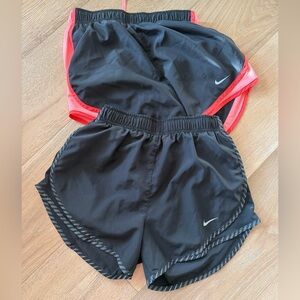 Nike Black and Red Women's Athletic Shorts